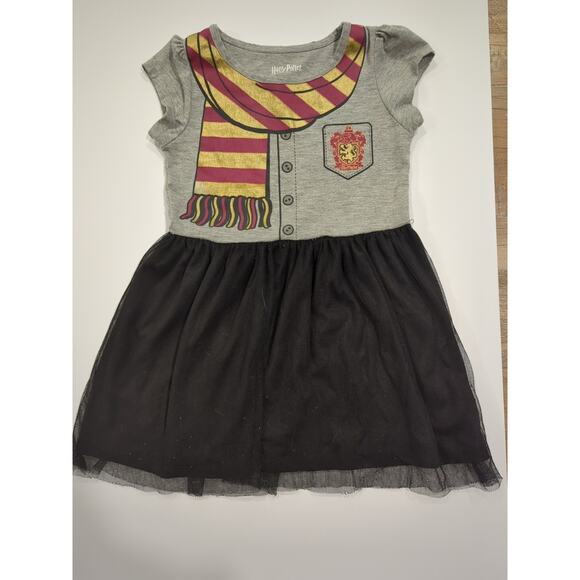 Harry Potter 4T Gryffindor Scarf Tulle T-shirt Dress Used - Picture 1 of 6